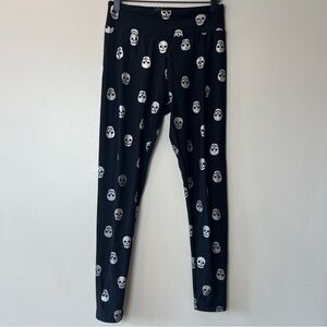 No Boundaries Black Sparkle Skull Leggings Large